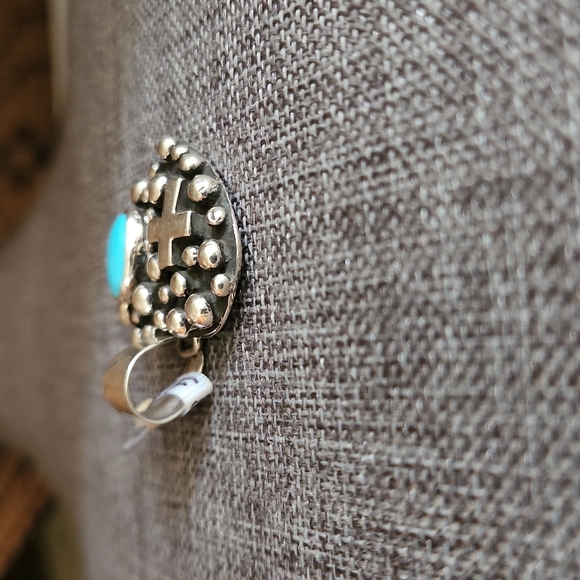 Fabulous NWT Native American Navajo Sterling & Turquoise Puff Heart Pendant - Picture 3 of 9